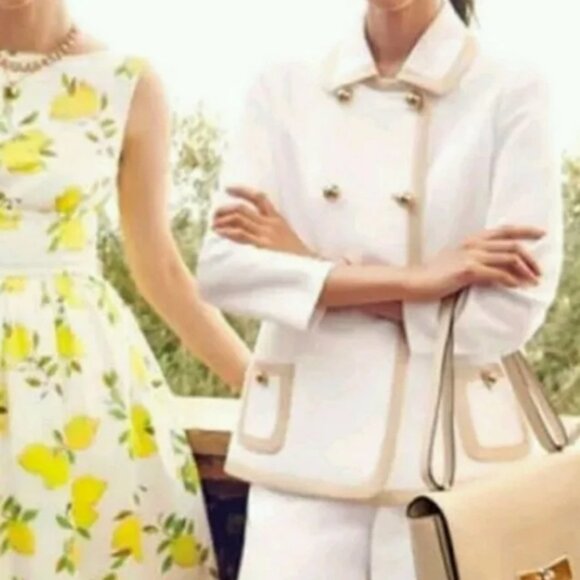 kate spade Monaco Bayle jacket white with tan detailing - Picture 2 of 10